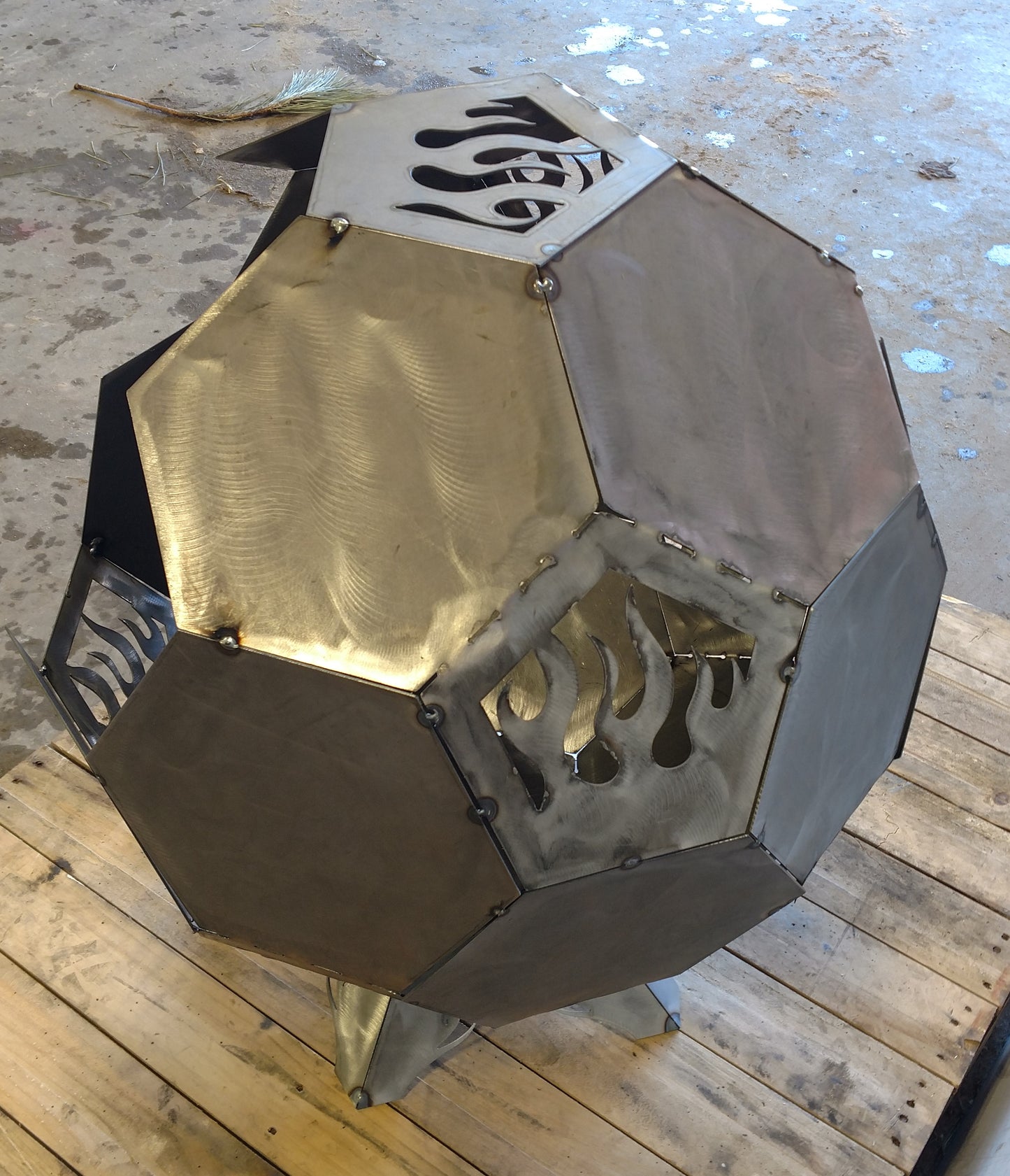 30" - 48" Fire Flames Themed Side Open Fire Pit Globe