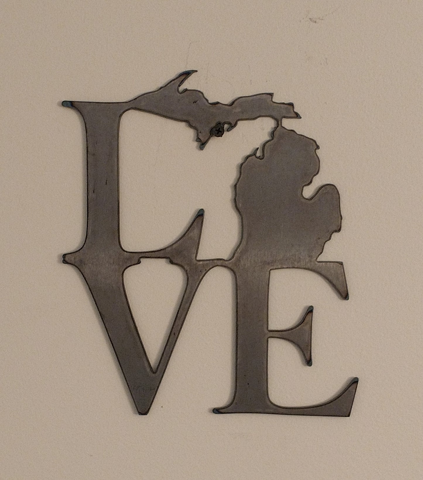 Love the State You Live In Metal Wall Art - Michigan