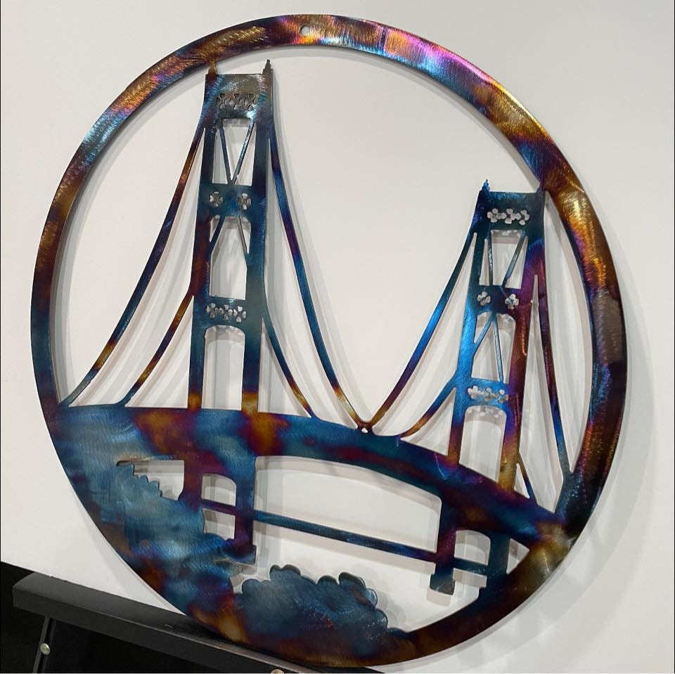 Circular Mackinac Bridge Scene