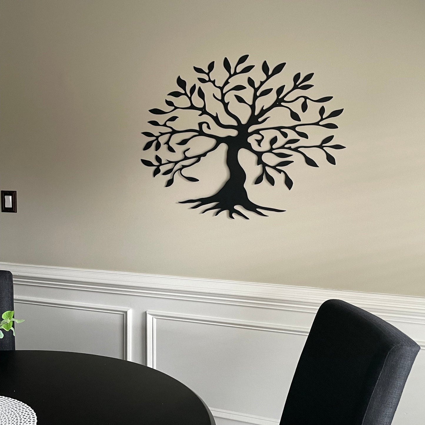 Black olive tree metal art