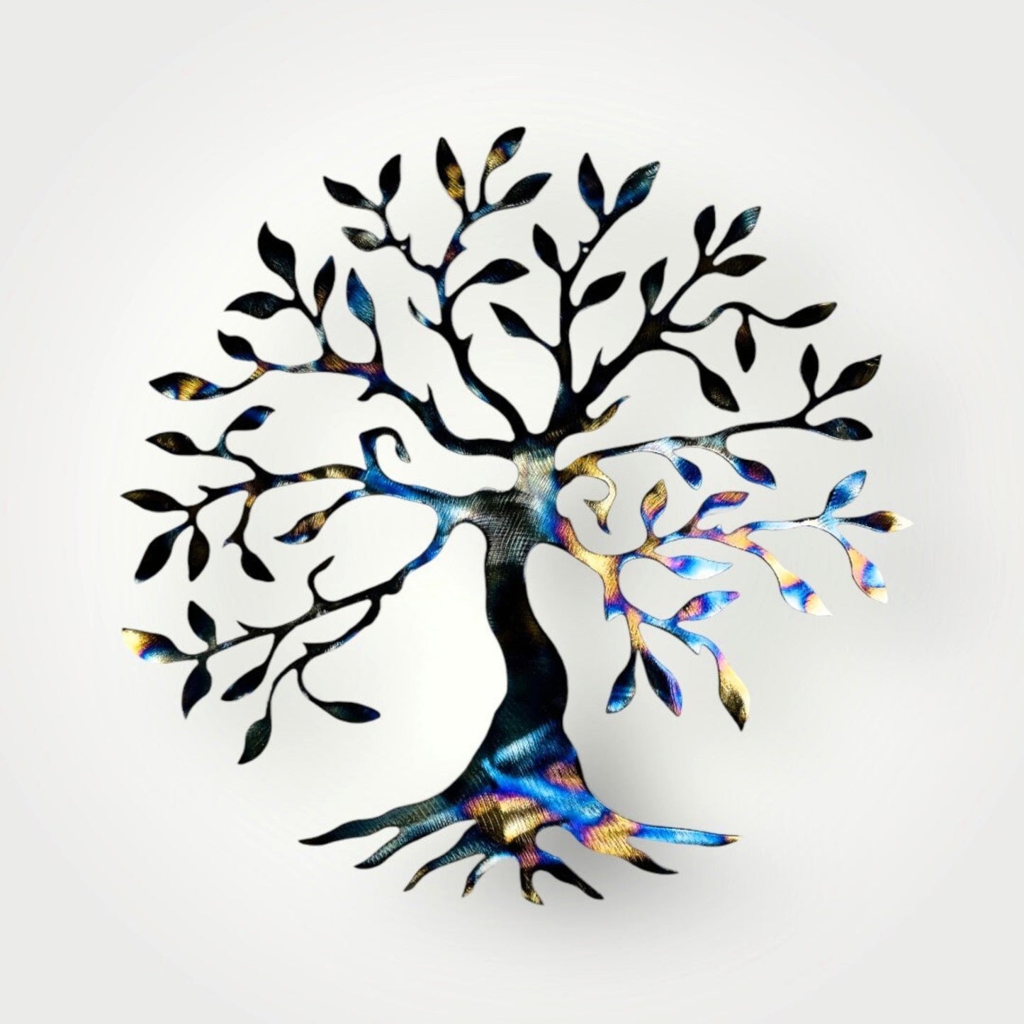 Multicolored metal olive tree home decor