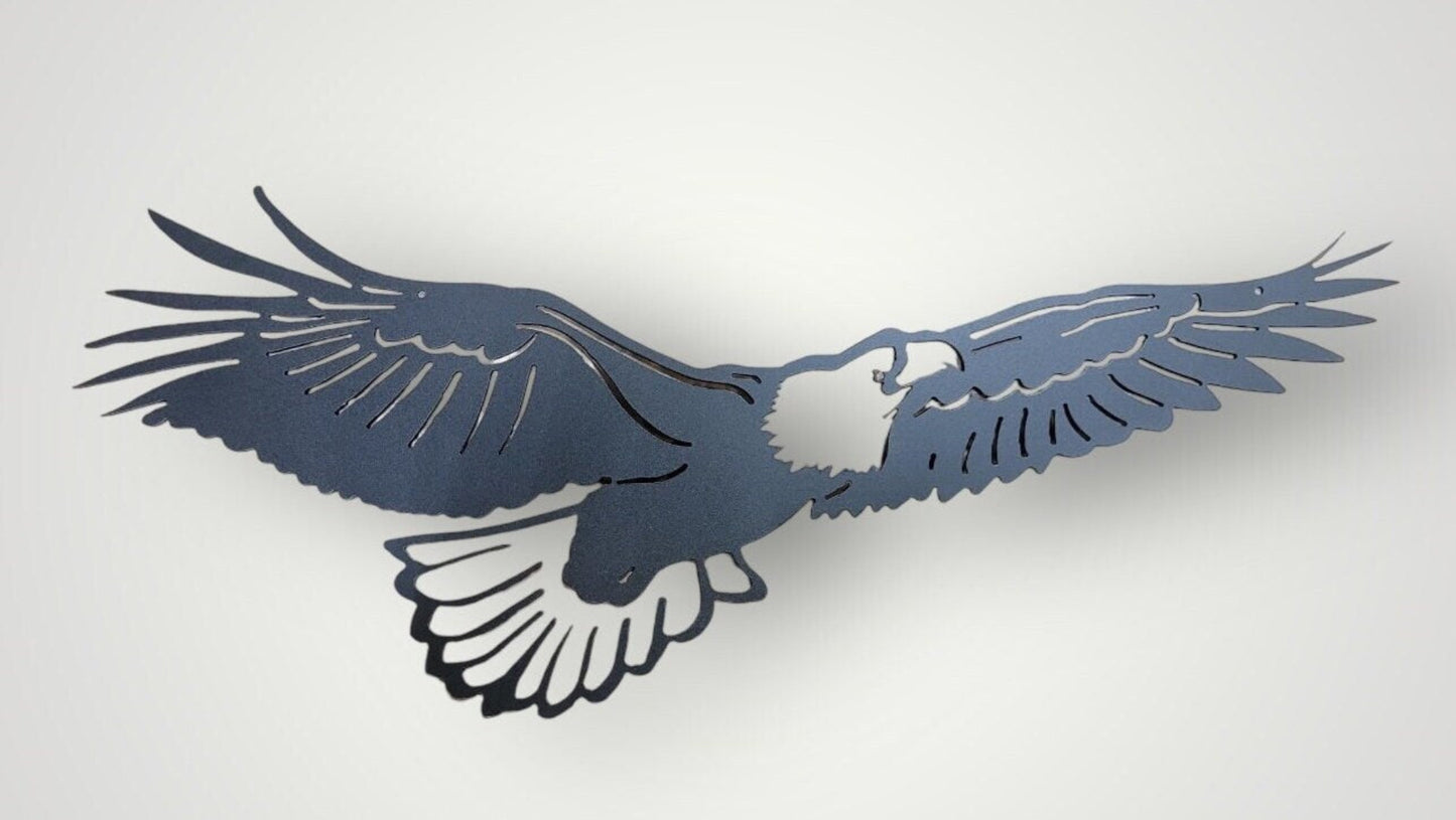 Black metal soaring eagle