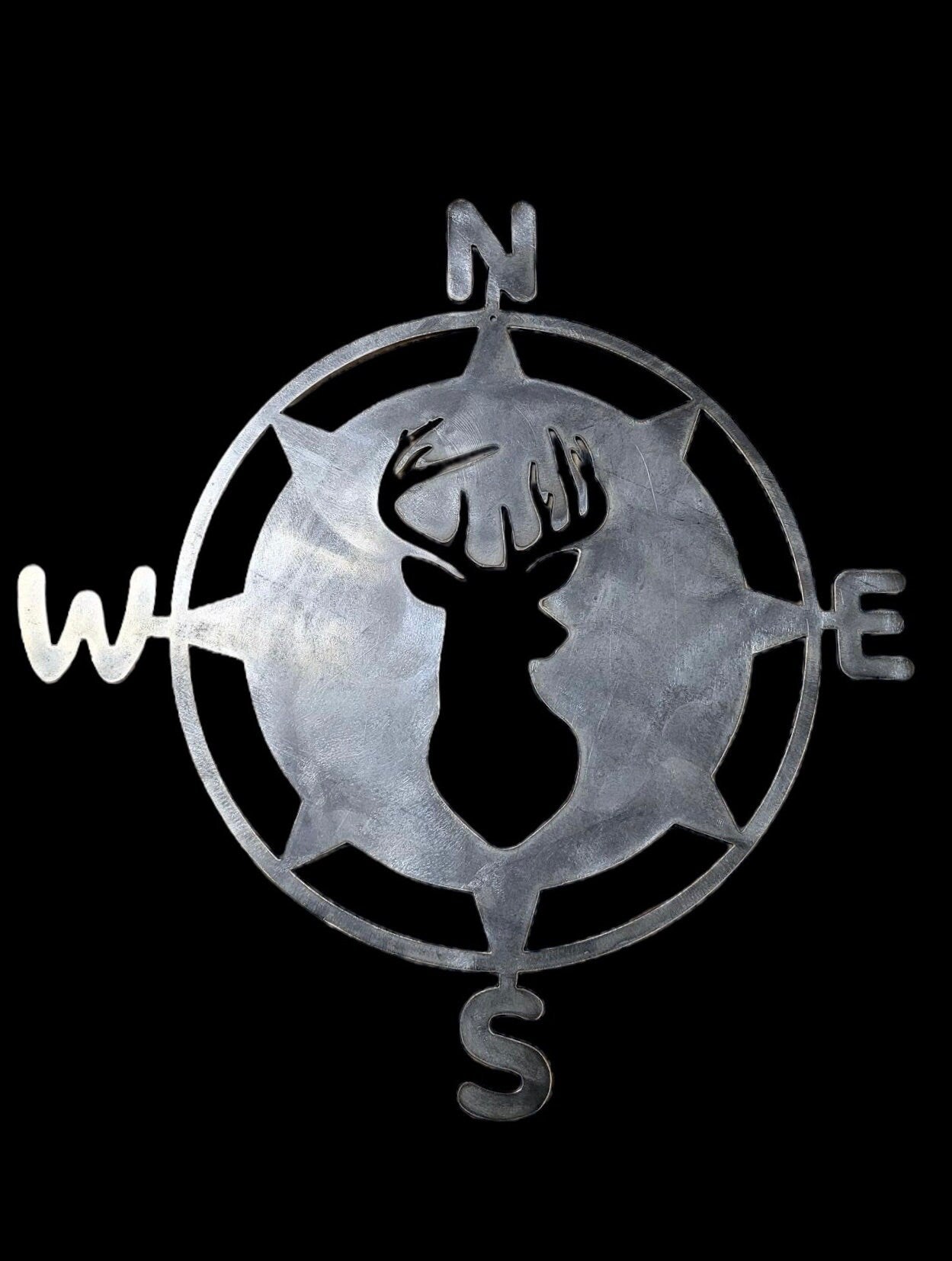 Bear Silhouette Metal Wall Compass