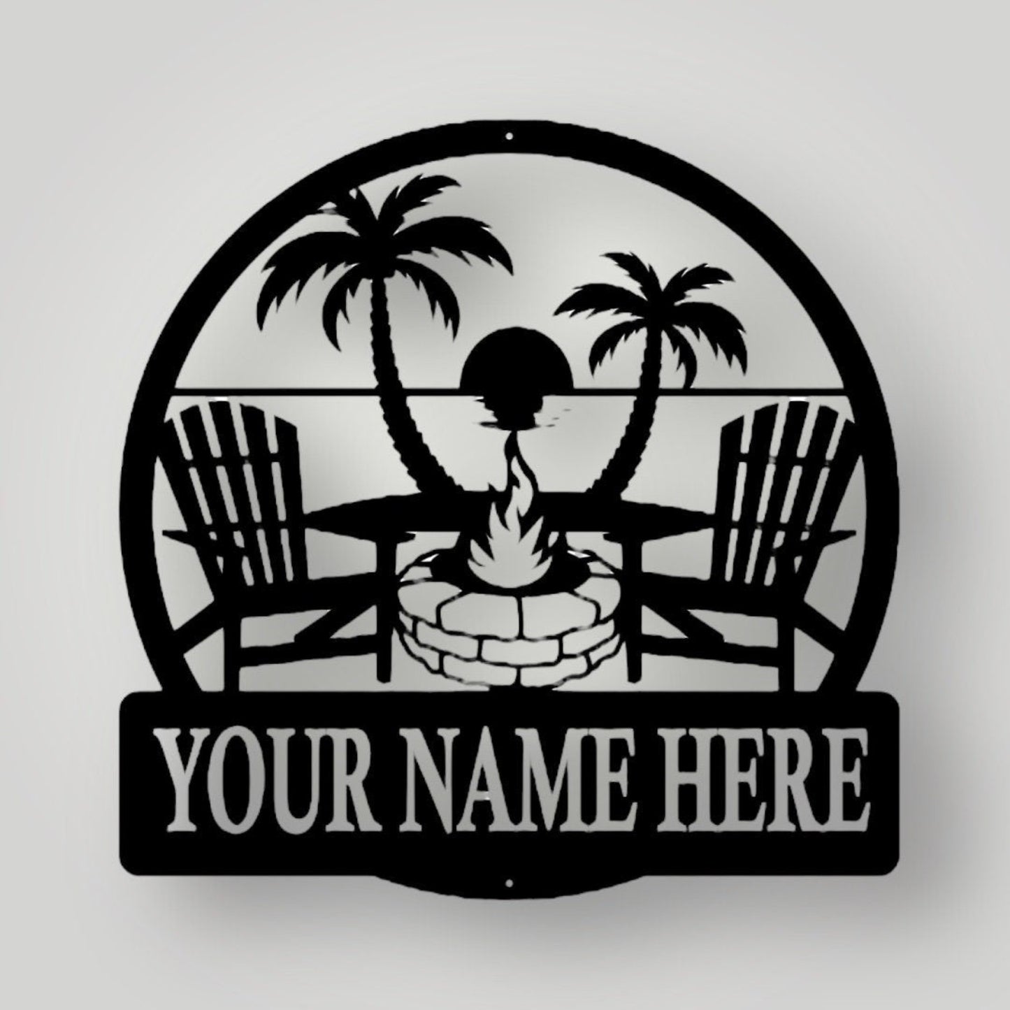 Personalized option lake scene metal art