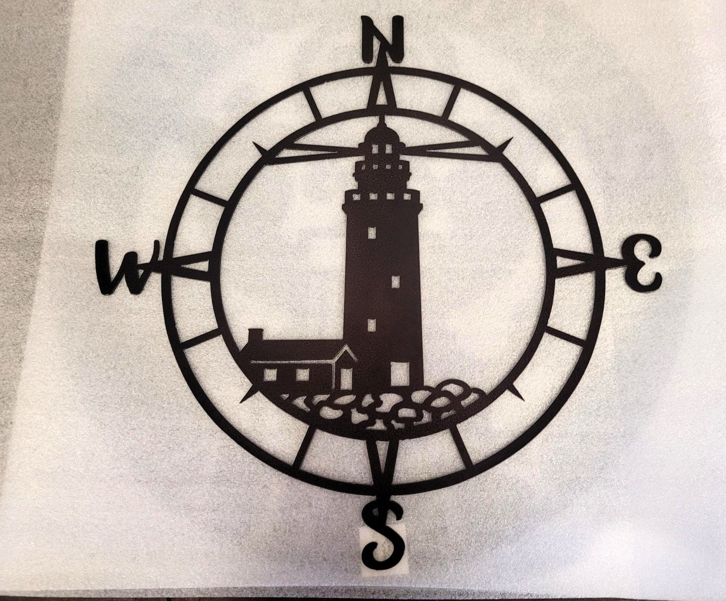 Lighthouse Coastal Nautical Scene Compass