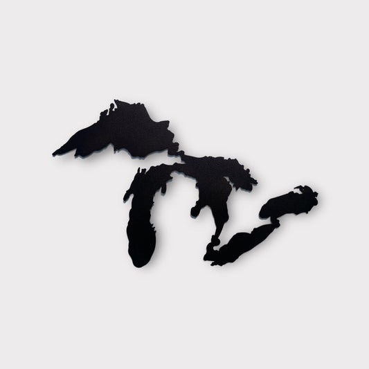 Ridge black metal wall art The Great Lakes