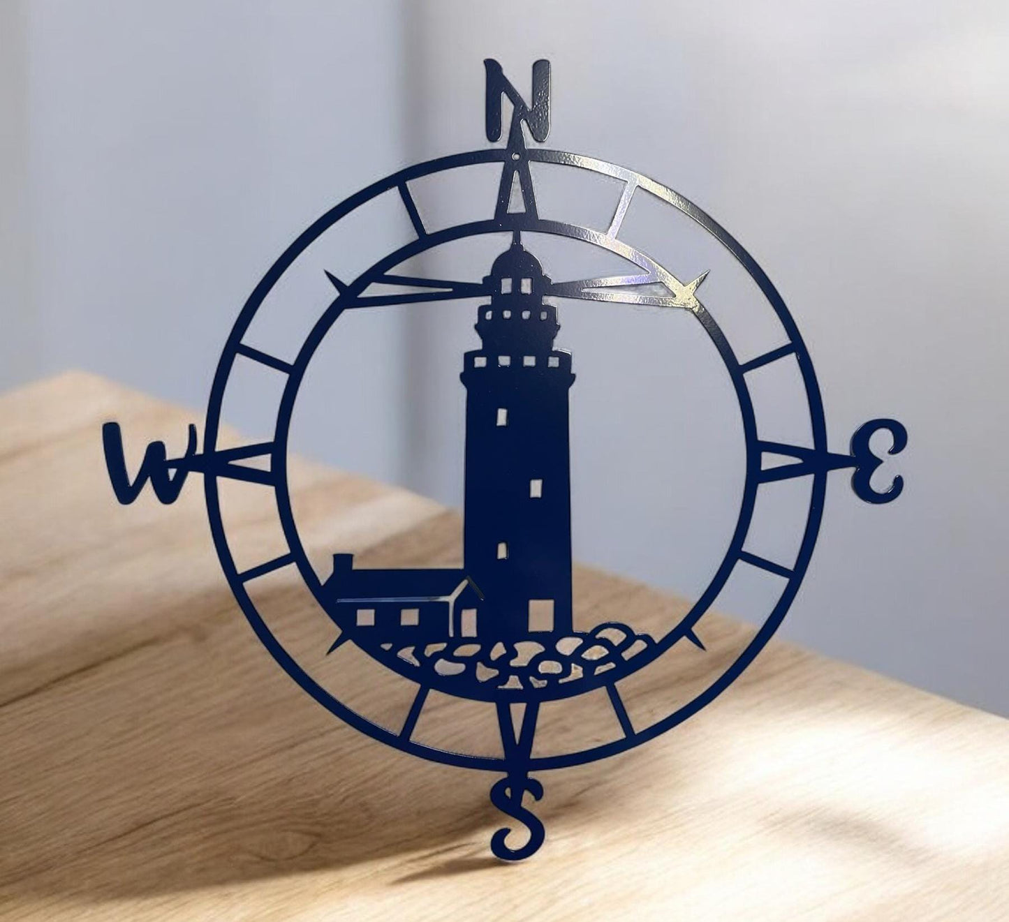 Lighthouse Coastal Nautical Scene Compass