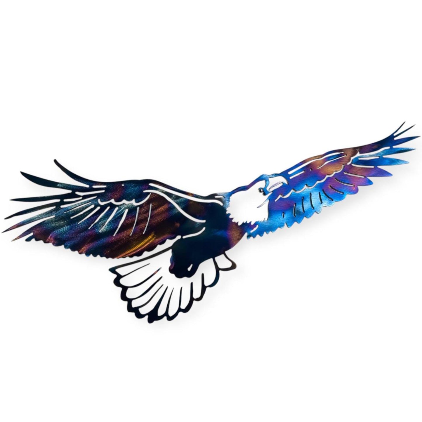 Multicolored eagle metal wall art