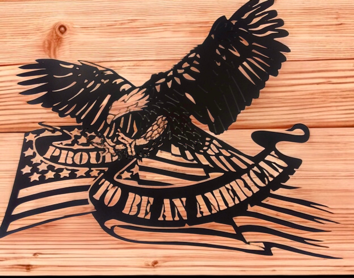 American Flag with Eagle - Proud to be an American