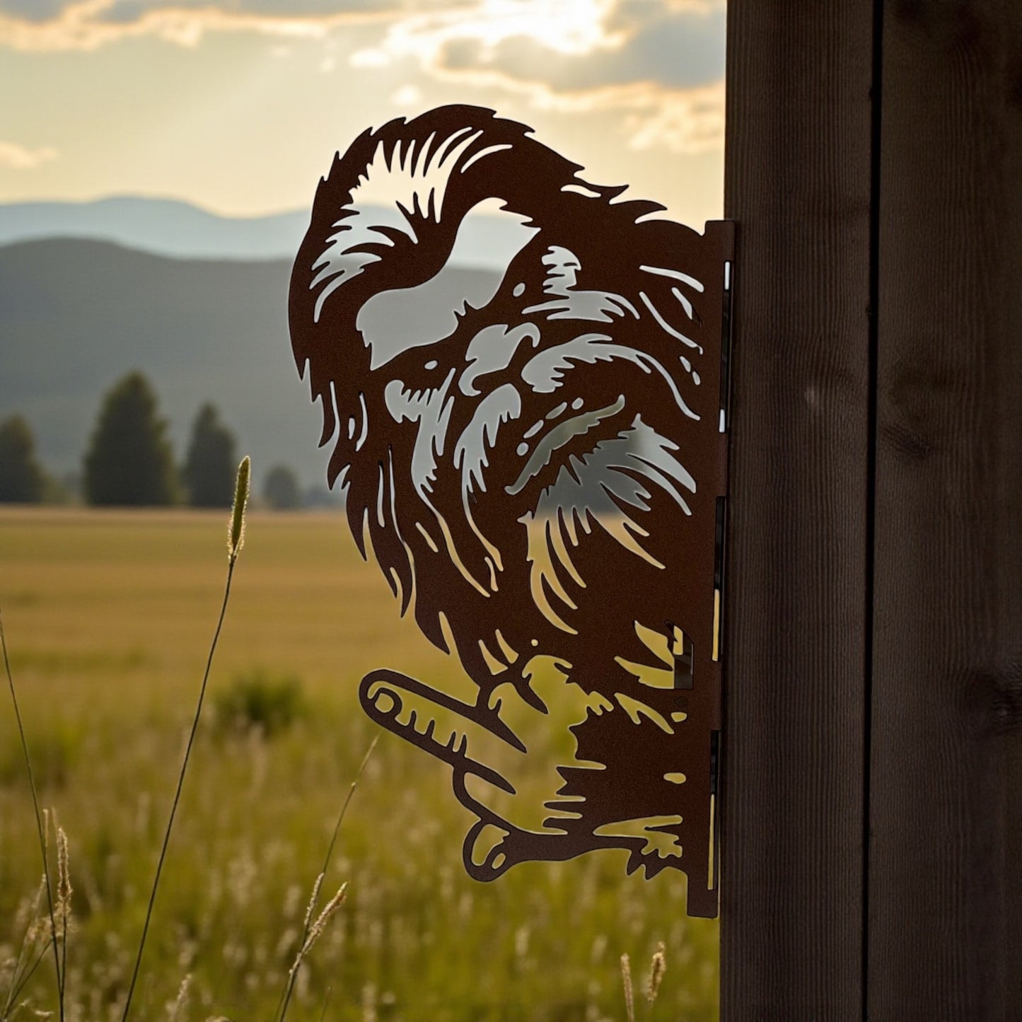 Sasquatch Looking Around the Corner Flipping the Bird