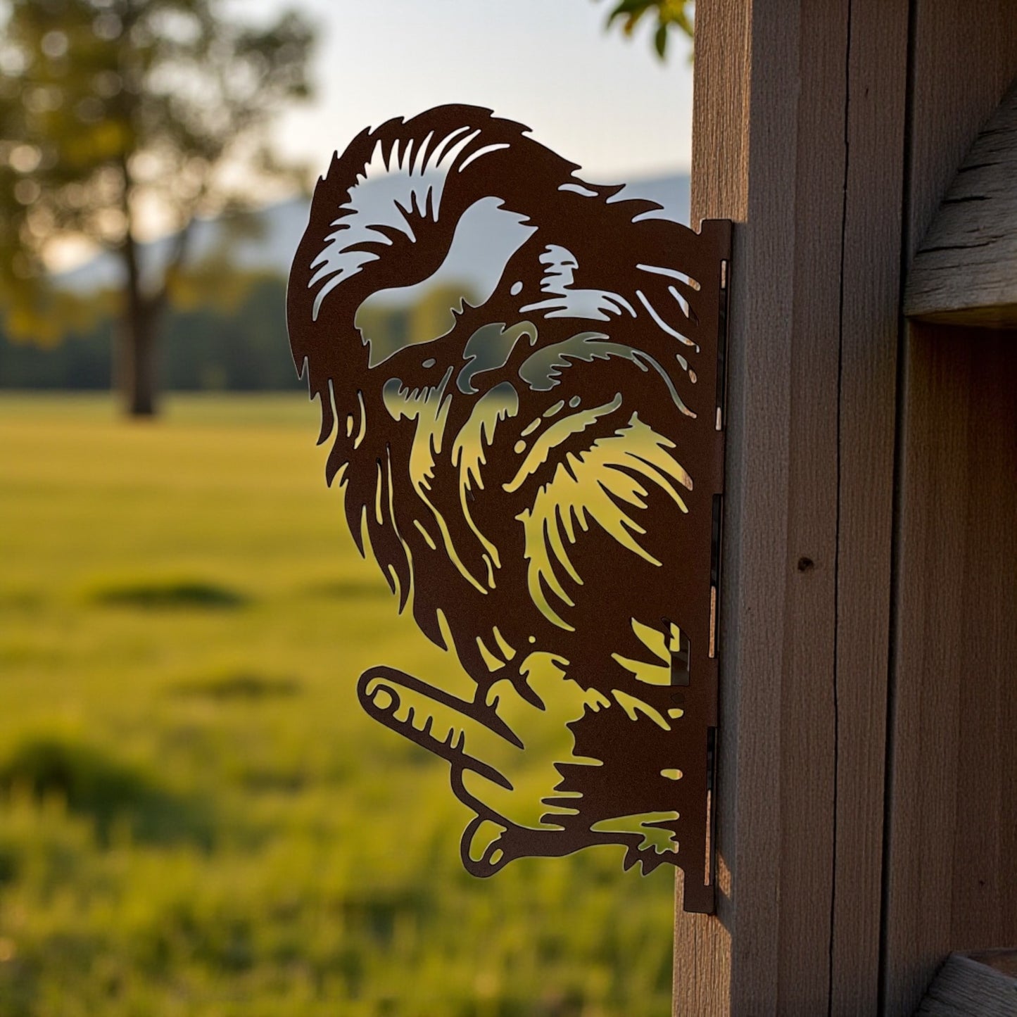 Sasquatch Looking Around the Corner Flipping the Bird