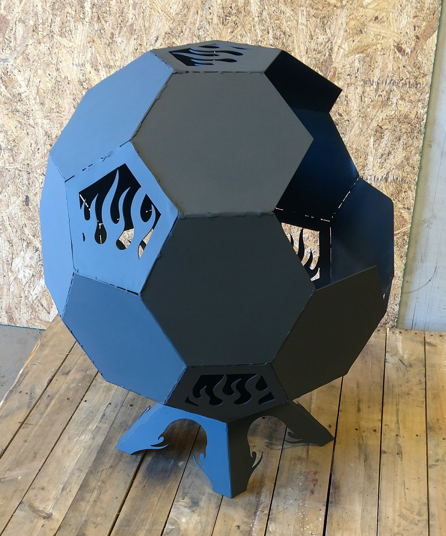 30" - 40" Fire Flames Themed Side Open Fire Pit Globe