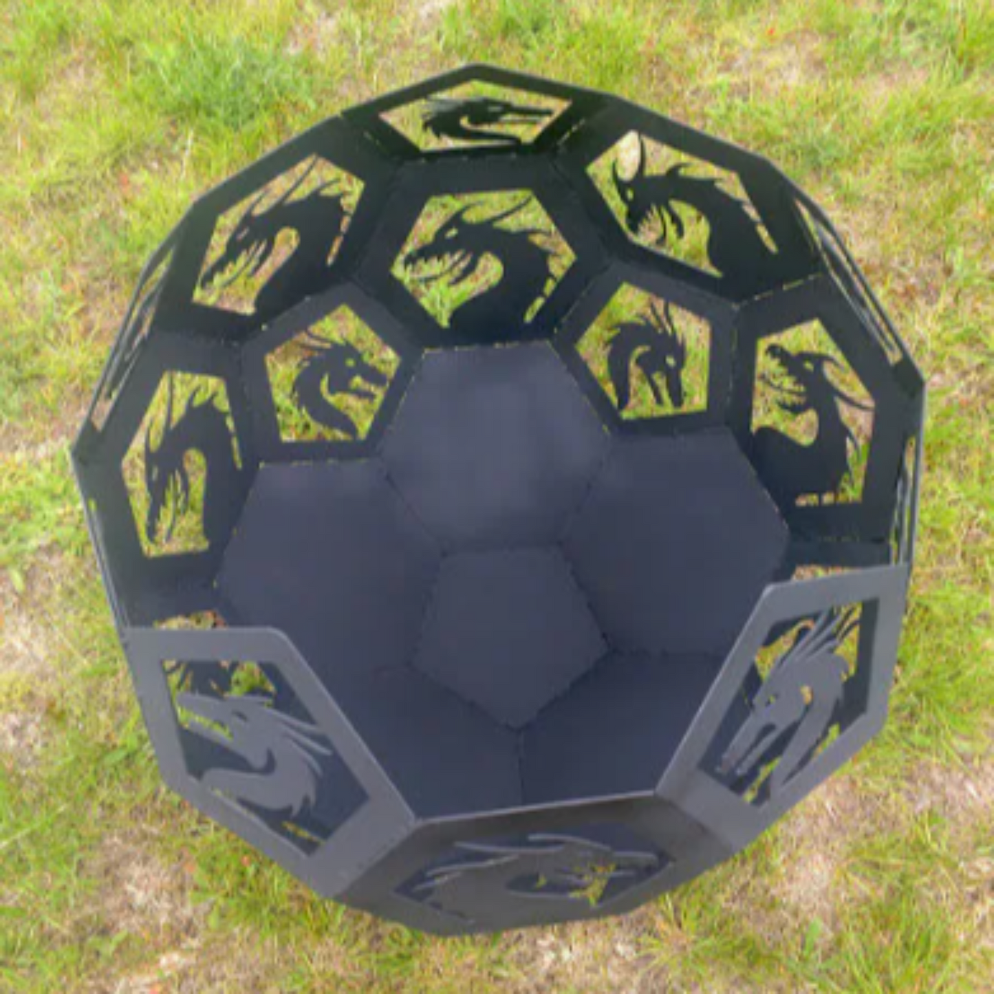 Top view of dragon fire pit