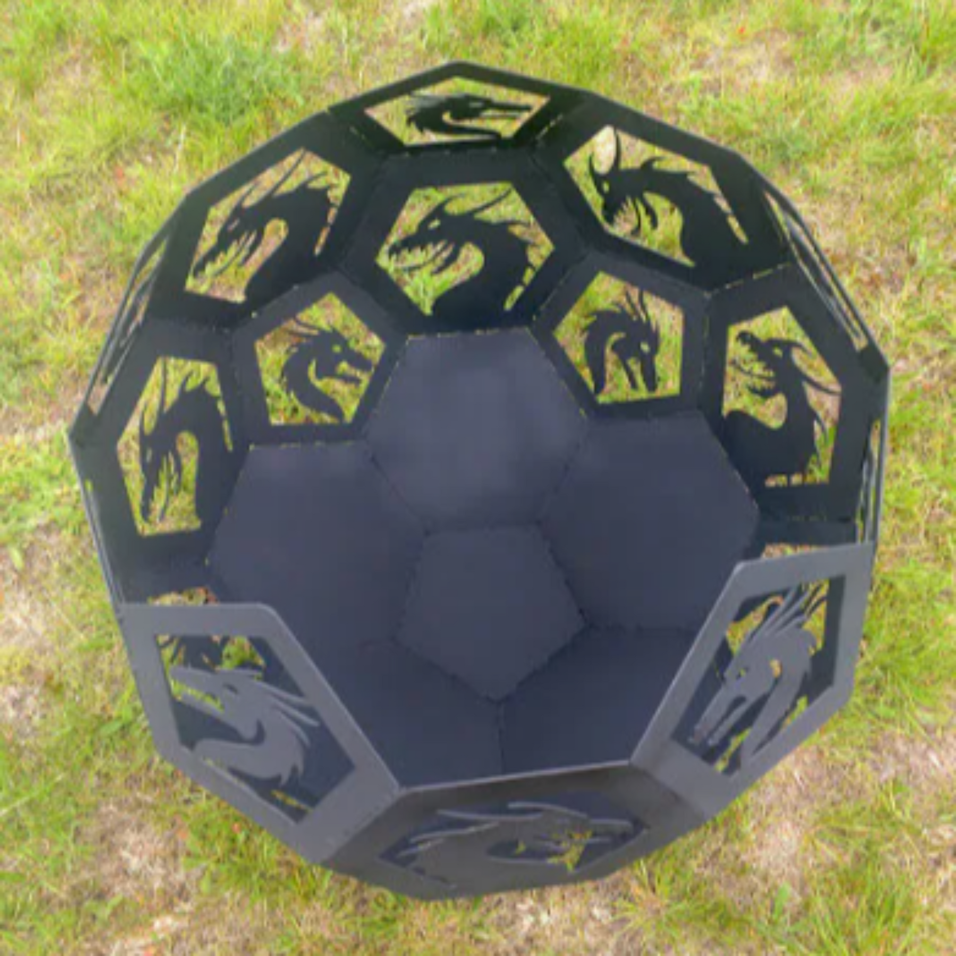 Top view of dragon fire pit
