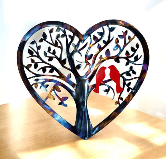 Heart Shaped Tree of Life with Cardinals