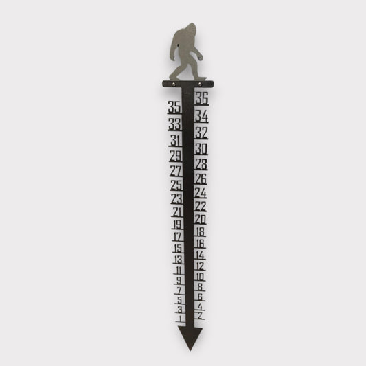 Bigfoot snow measuring stick