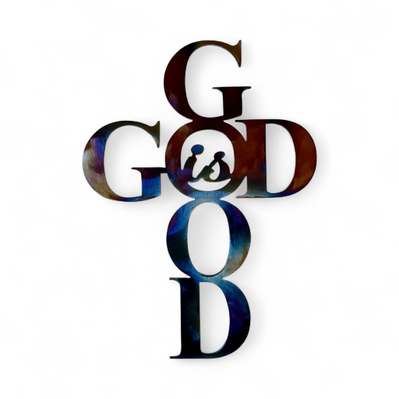 God is Good Metal Cross