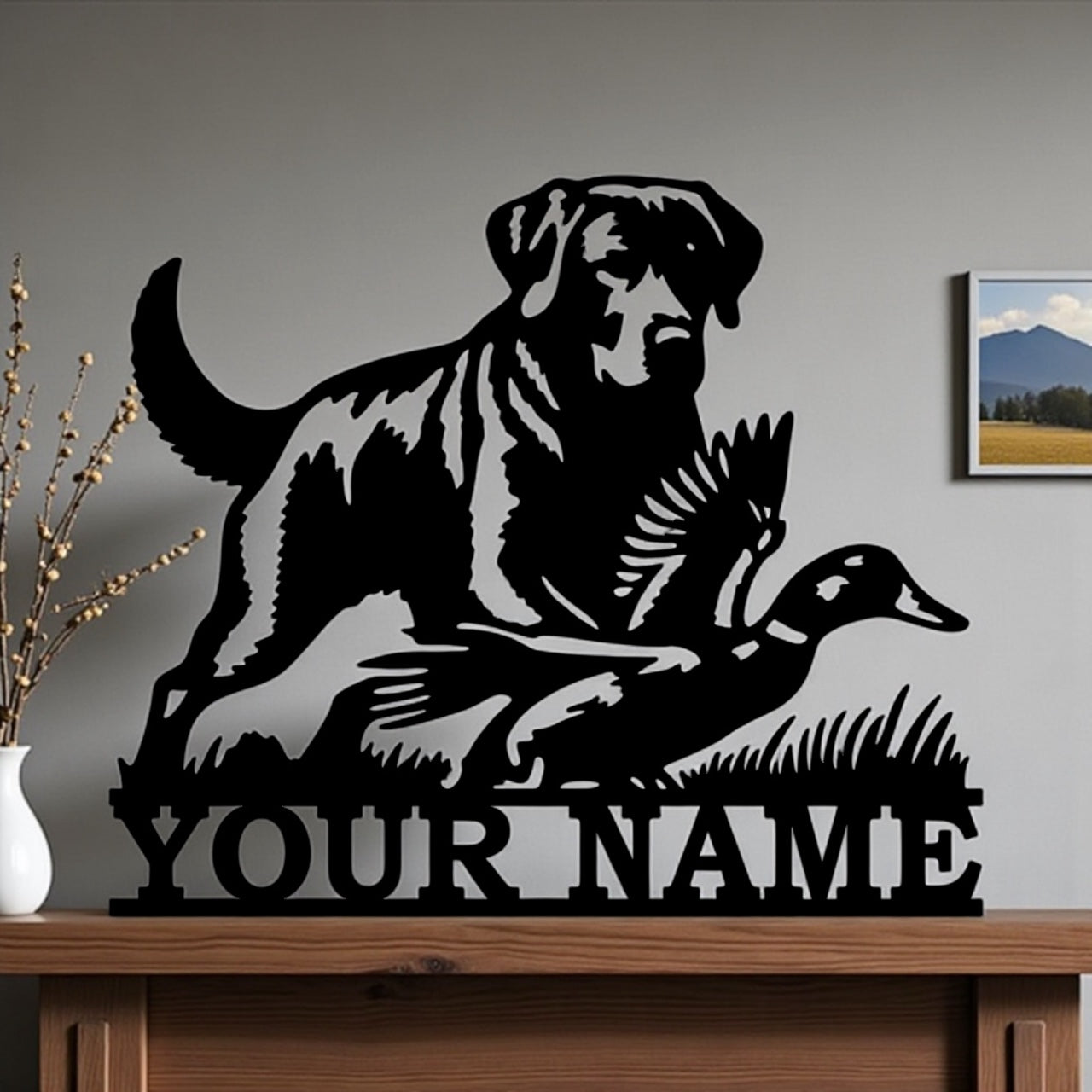 Welcome or Custom Labrador Retriever or Chesapeake Hunting Scene