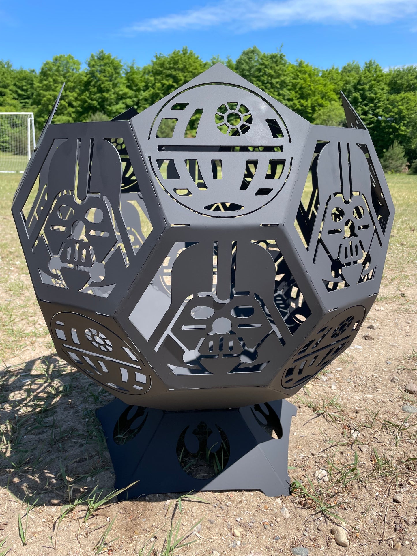 Custom Fire Pit: Large Personalized Metal Sphere Design | Multiple Sizes & Styles | Free Shipping