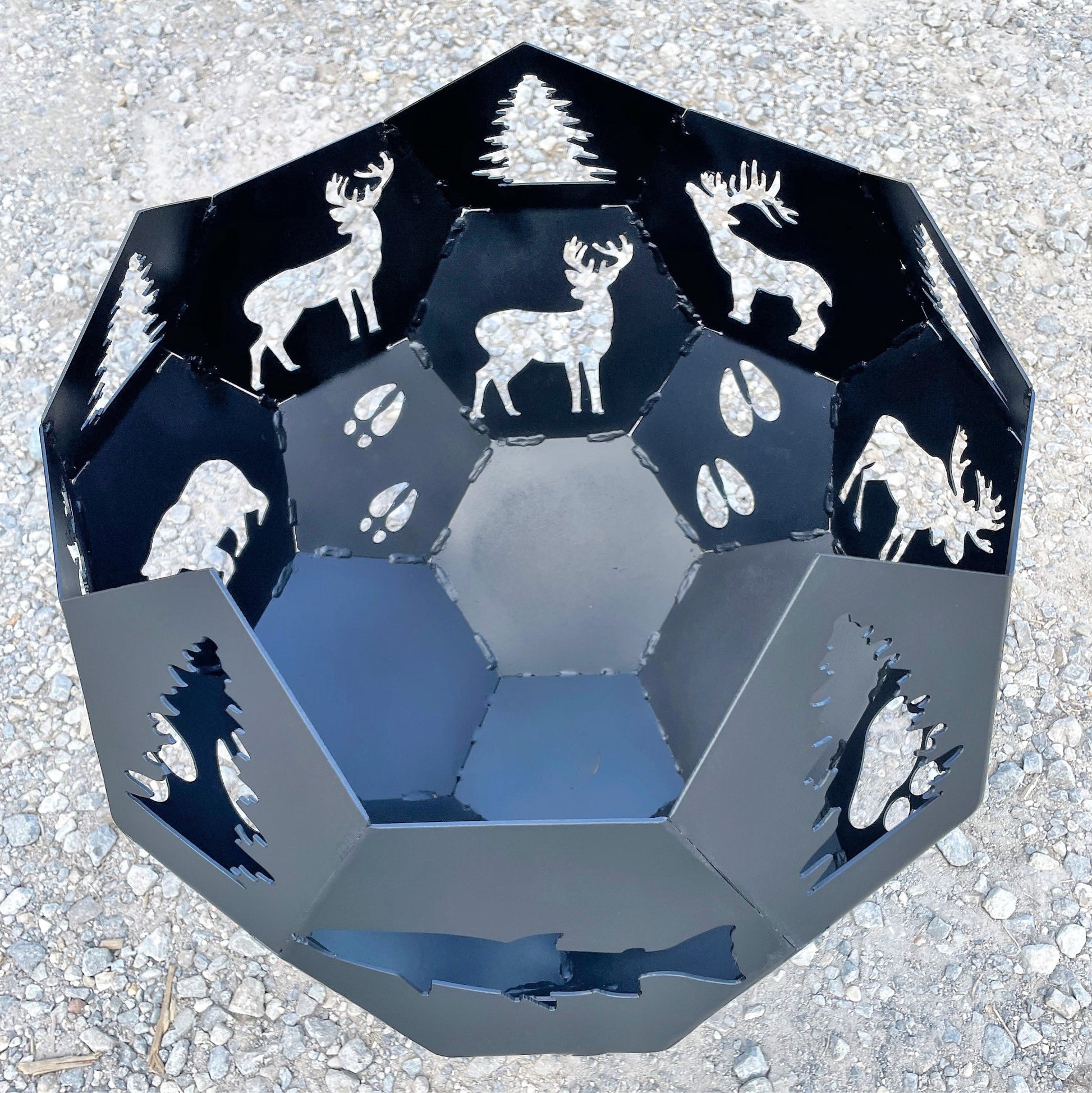 Top view of wildlife fire pit