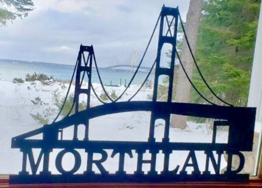 Custom metal Michigan Mackinac Bridge