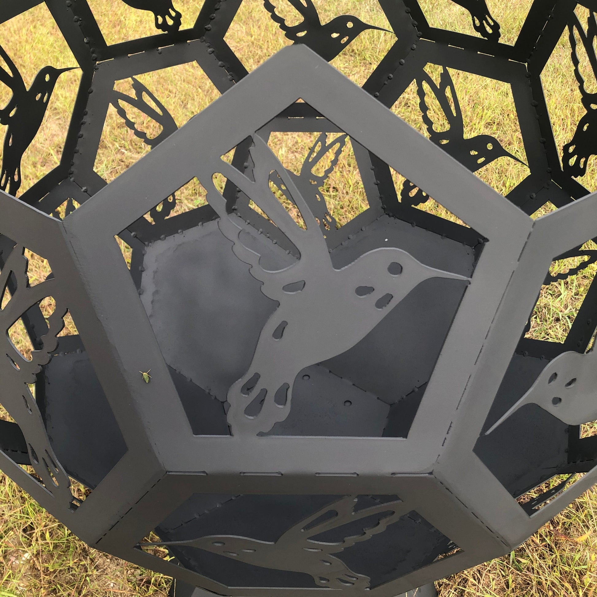 Hummingbird themed fire pit