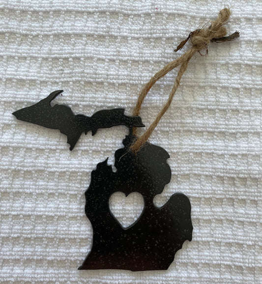 State Ornament with Heart Cutout - All States Available