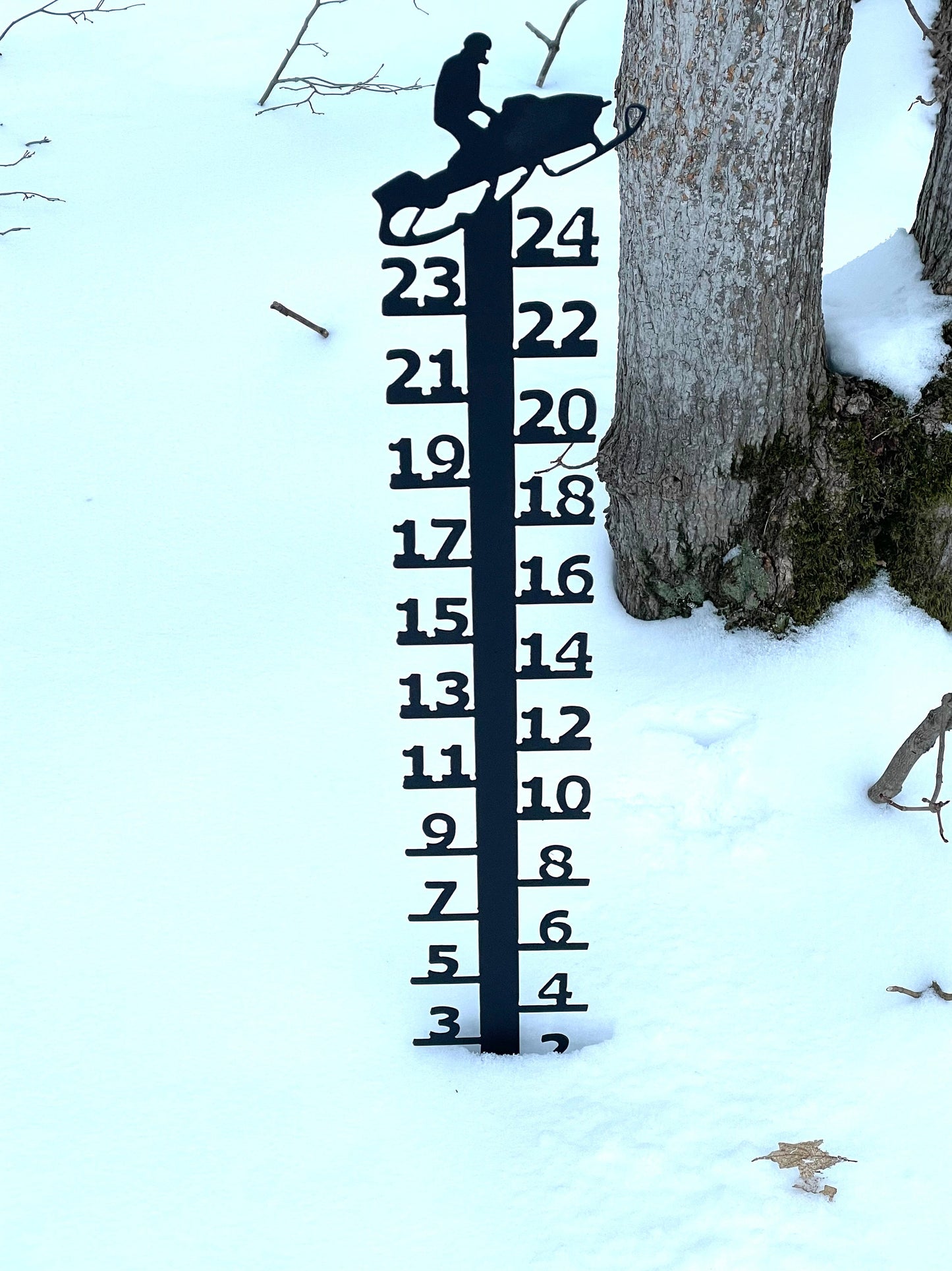 24 inch; Metal Snow Gauge: Powder Coated Steel, Reinforced, USA Made