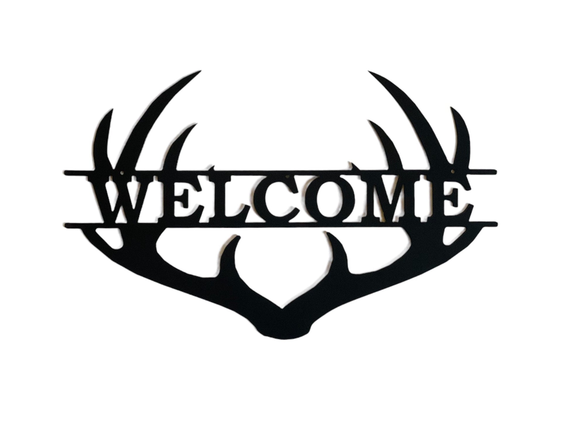 Antler metal welcome sign 