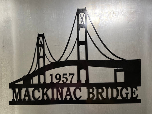 1957 Mackinac Bridge Metal Art Wall Décor