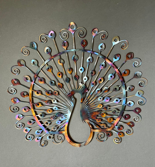 Peacock Bird Metal Wall Décor - Beautiful Coloring
