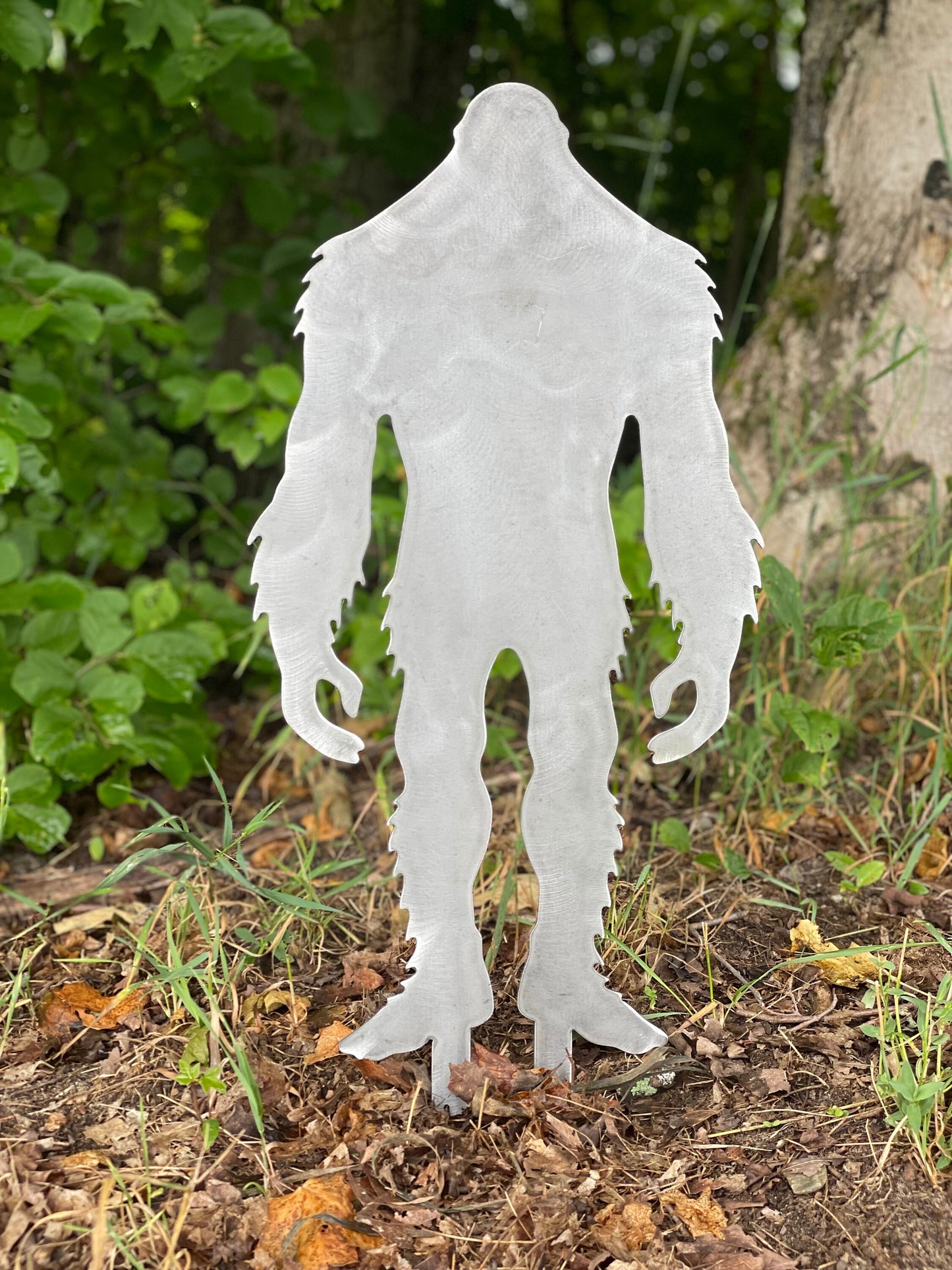 Metal Bigfoot Silhouette Yard Stake: USA-Made Garden Art
