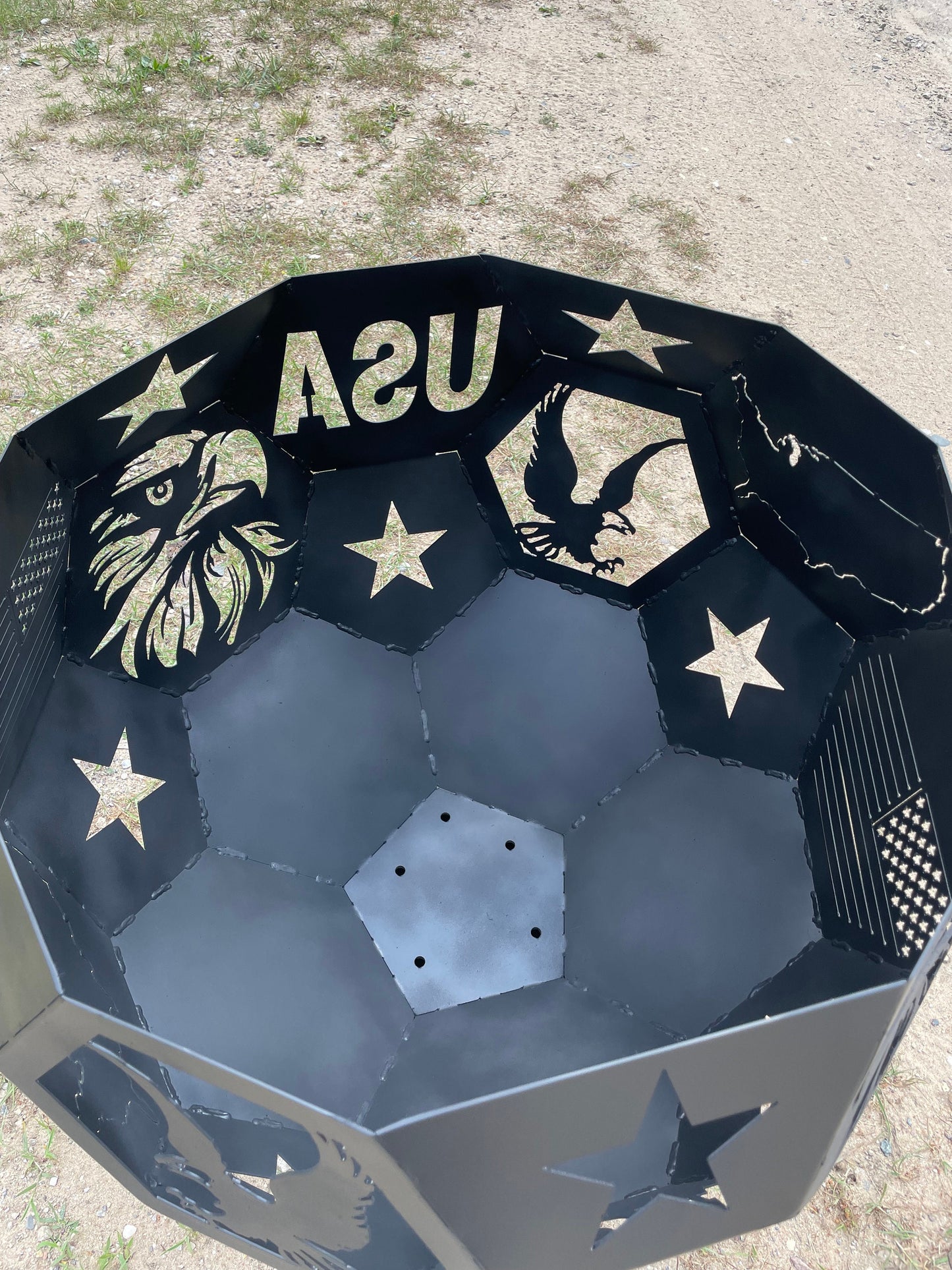 Design a Custom Pointed Top Fire Pit Globe | Personalize your Panels and Design |16 Gauge