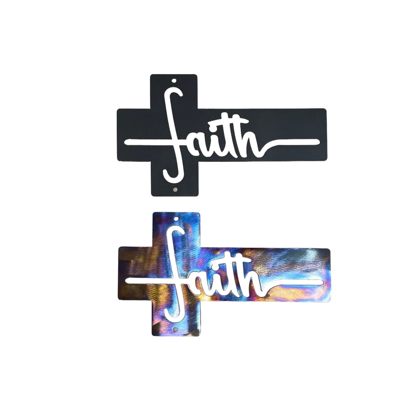 8" Jesus or Faith Metal Cross