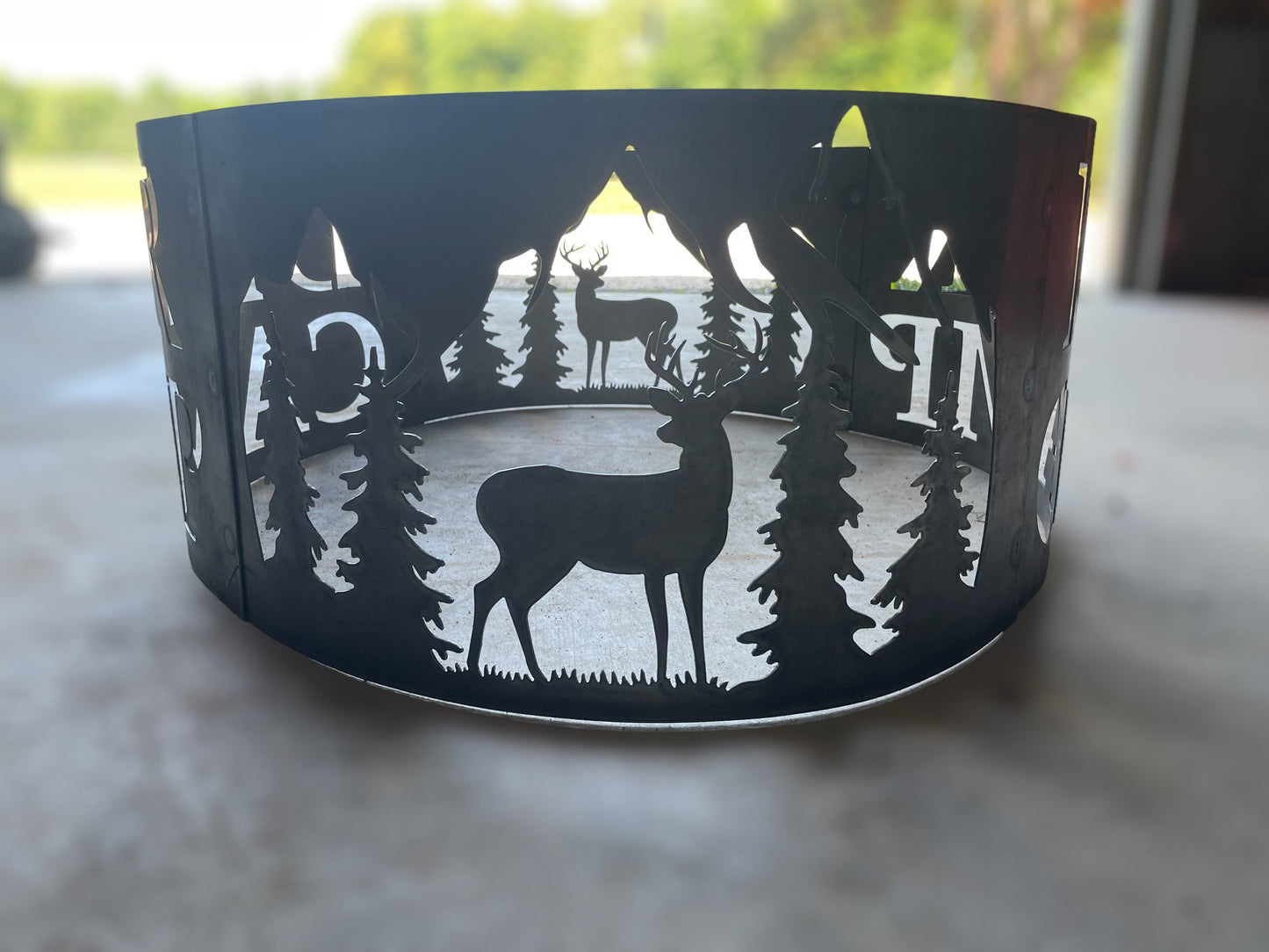 30" Personalized Wildlife Fire Ring - 4 Panel System - Bolts Together - 5 Designs