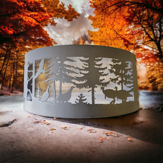 30" Personalized Wildlife Fire Ring - 4 Panel System - Bolts Together - 5 Designs