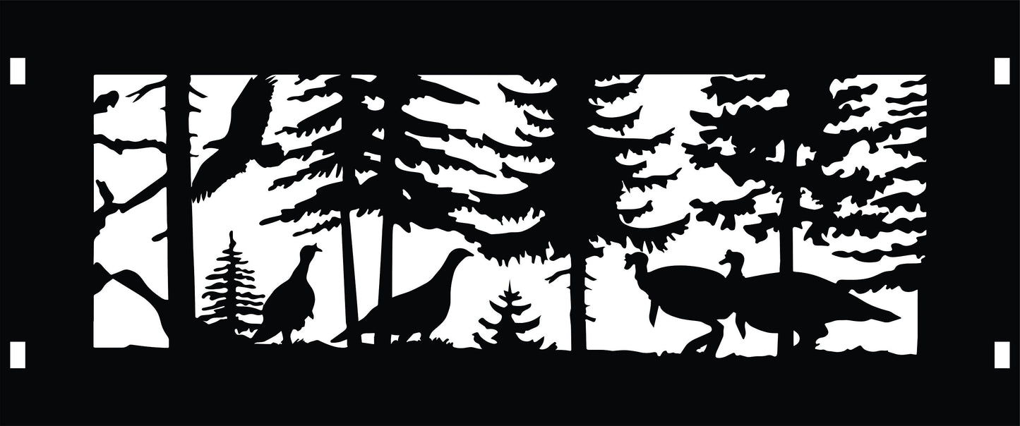 30" Personalized Wildlife Fire Ring - 4 Panel System - Bolts Together - 5 Designs