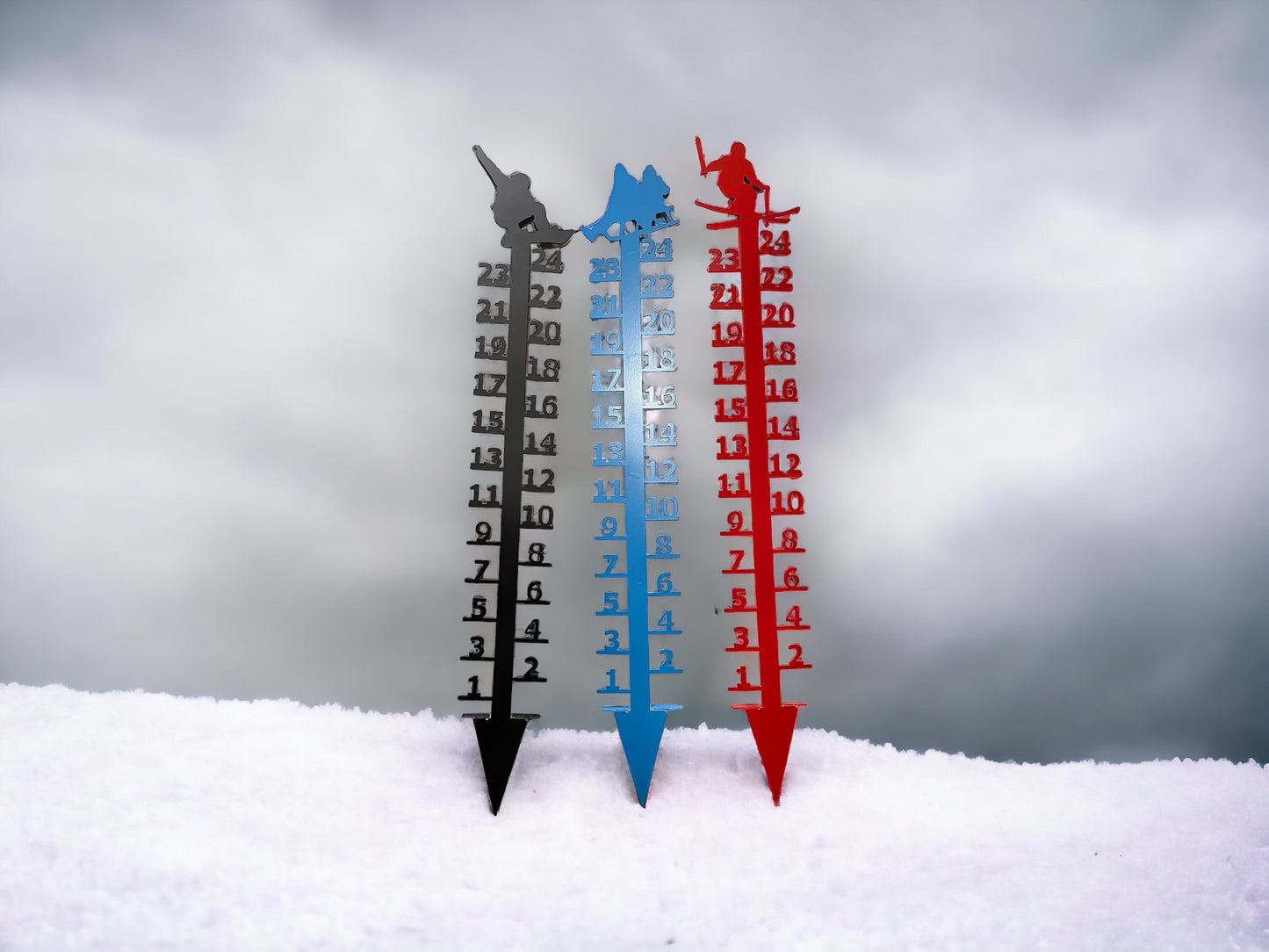 Snow Sports Snow Gauge Metal - Snow Measuring Stick