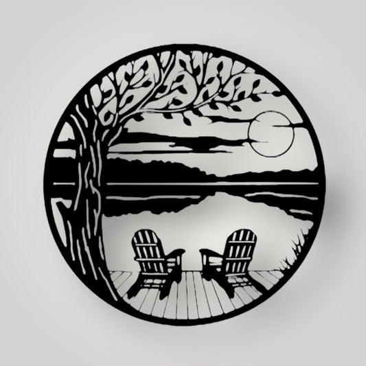 Serene Lake View Metal Wall Art