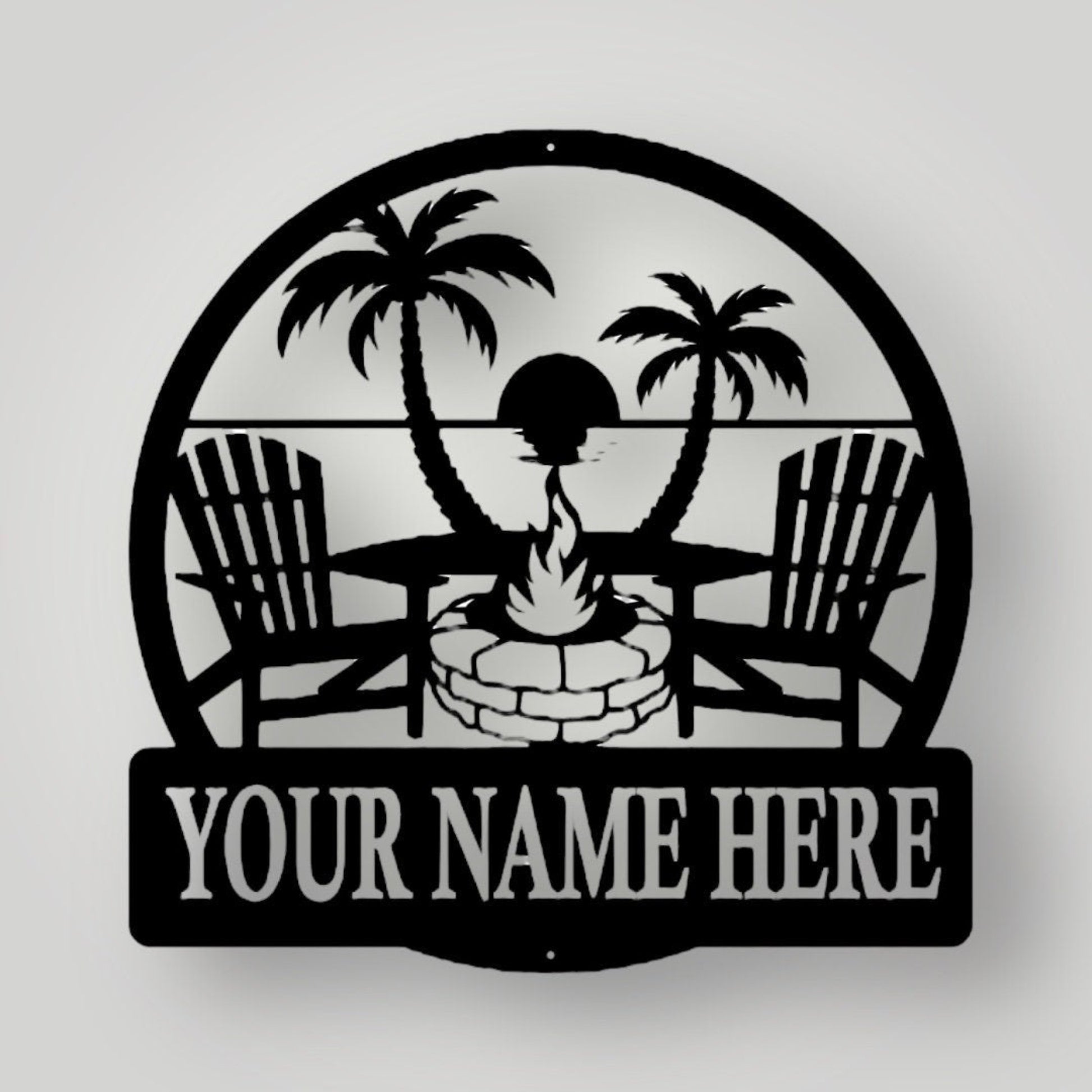 Personalized option lake scene metal art