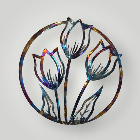 Vibrant Tulip Metal Wall Art