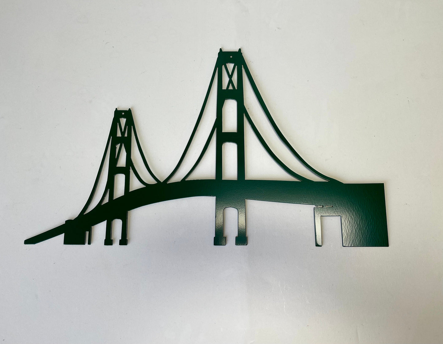 36" Mackinac Bridge Metal Wall Art: Michigan Landmark, Powder Coat Finish