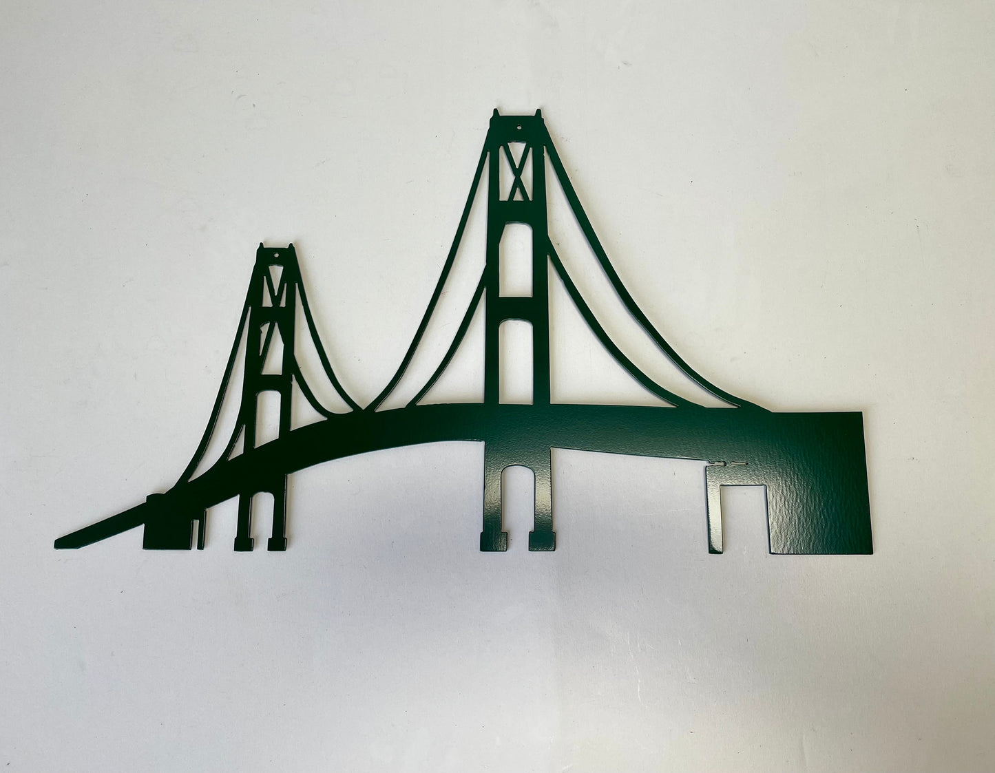 36" Mackinac Bridge Metal Wall Art: Michigan Landmark, Powder Coat Finish