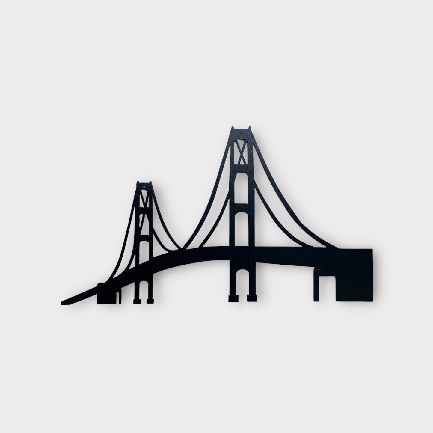 36" Mackinac Bridge Metal Wall Art: Michigan Landmark, Powder Coat Finish