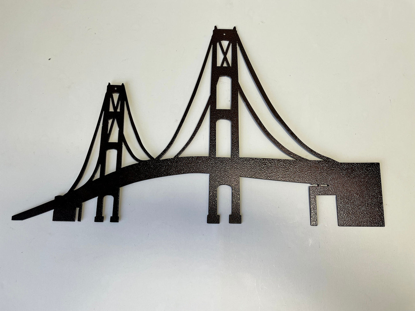 36" Mackinac Bridge Metal Wall Art: Michigan Landmark, Powder Coat Finish
