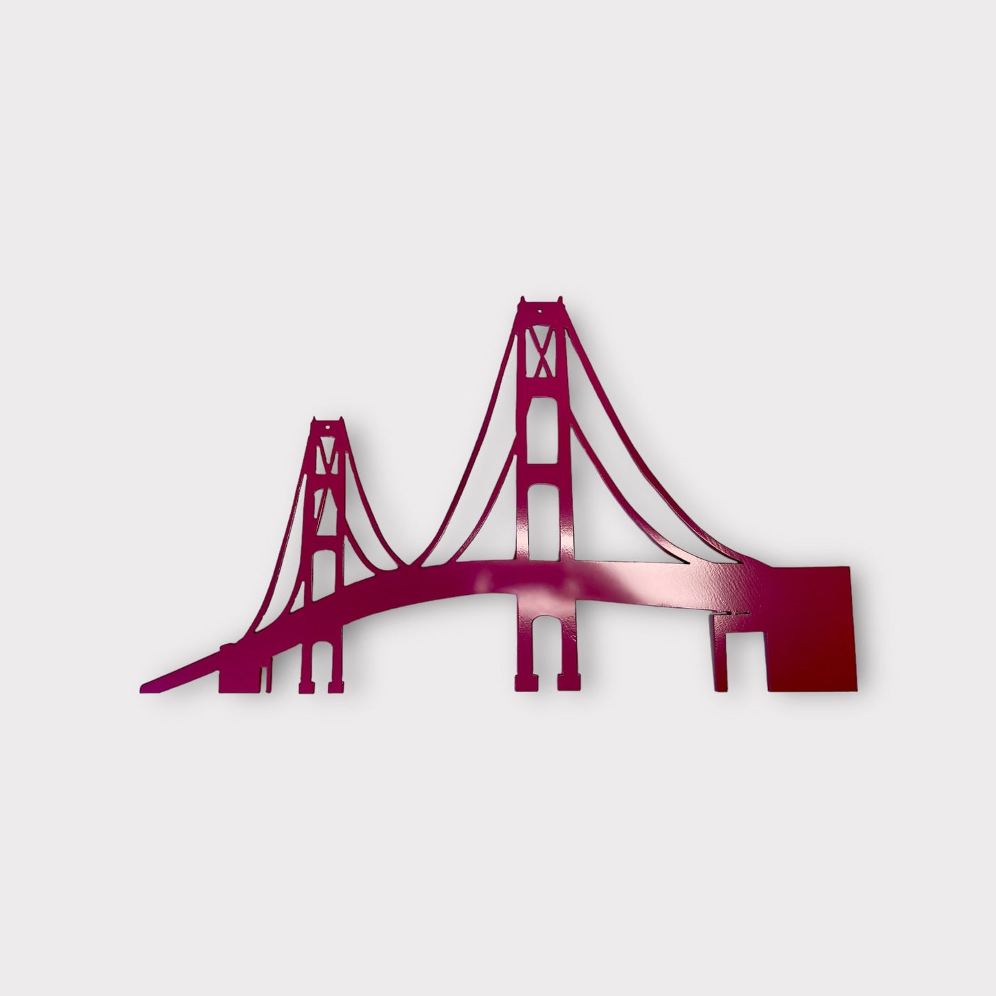 36" Mackinac Bridge Metal Wall Art: Michigan Landmark, Powder Coat Finish