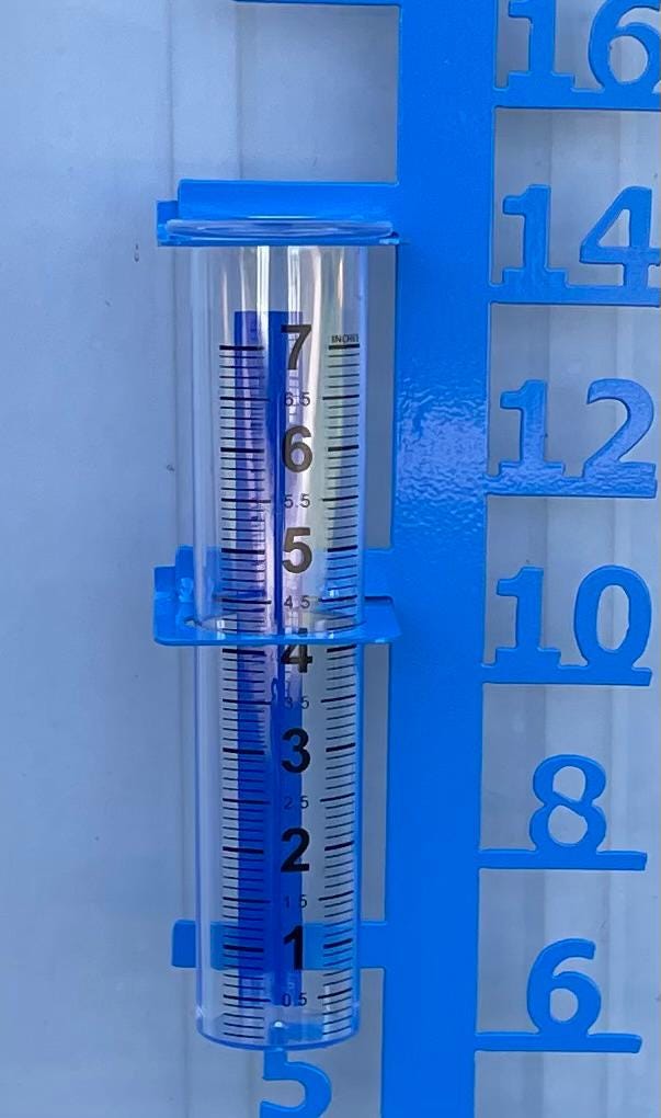 State Snow & Rain Gauge - Measures 24" of Snow and 7" of Rain - Metal Measuring Stick