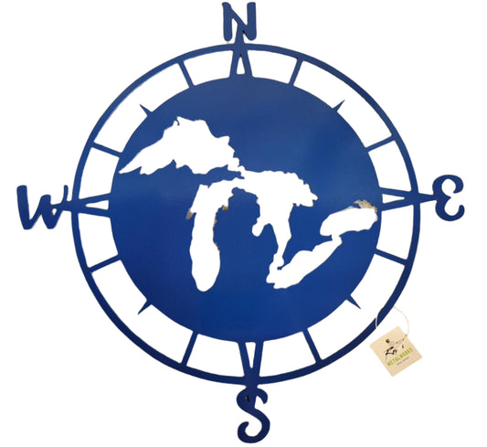Michigan Great Lakes Compass Metal Wall Art Décor