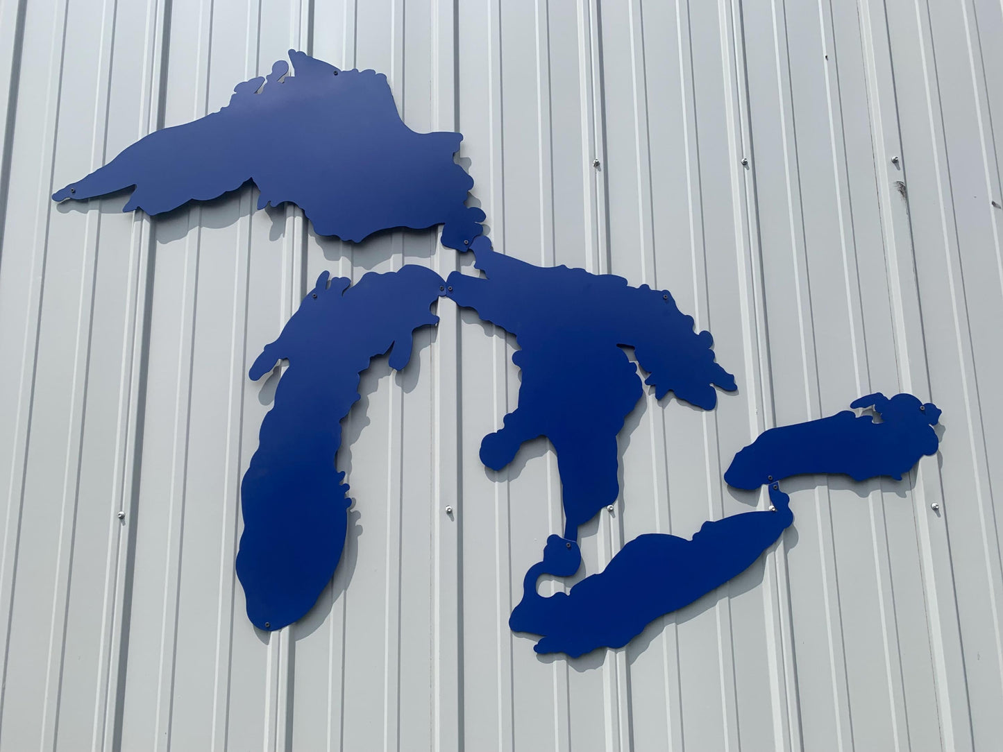 Large 6-foot Great Lakes metal wall art