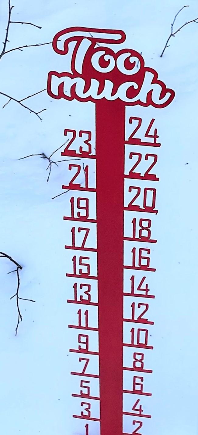 24 inch; Metal Snow Gauge: Powder Coated Steel, Reinforced, USA Made